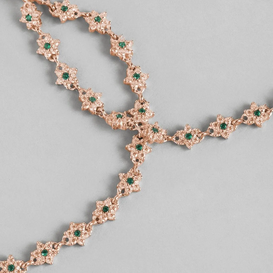 Blooms of Elegance Rose Gold-Plated 925 Sterling Silver Anklet