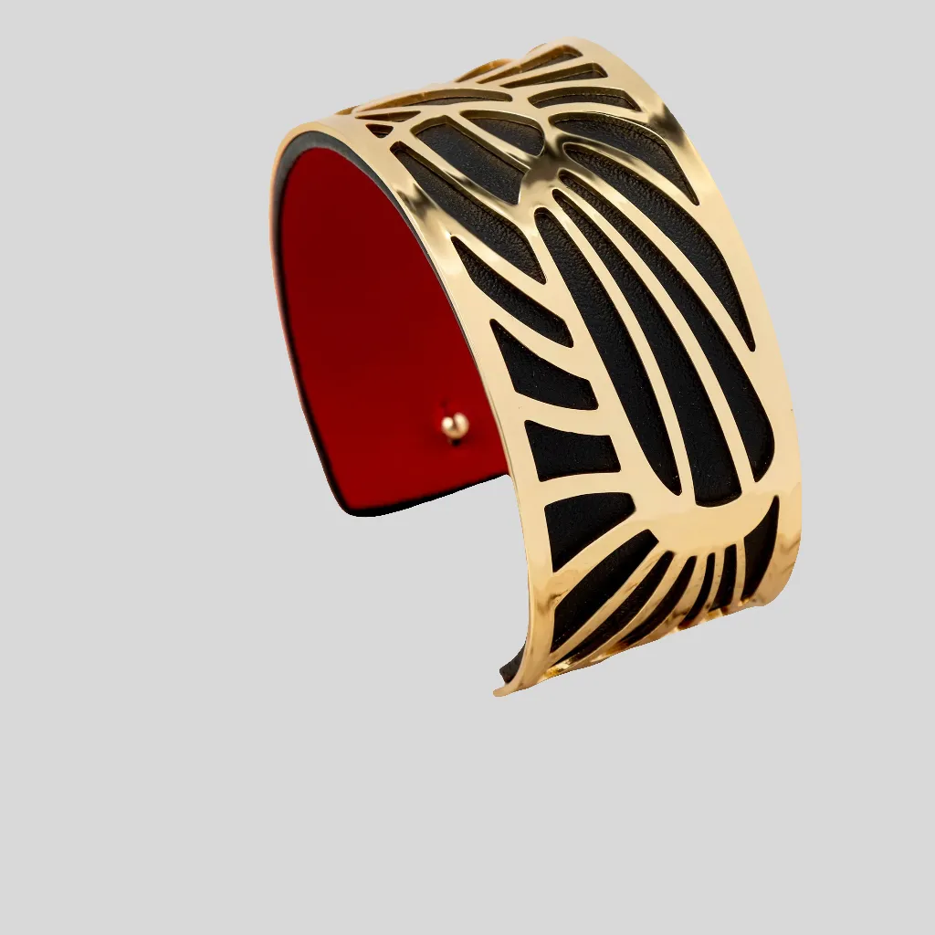 Bracelet hypoallergénique au design graphique moderne & coloré en acier inoxydable (4 coloris/finition argent ou or)
