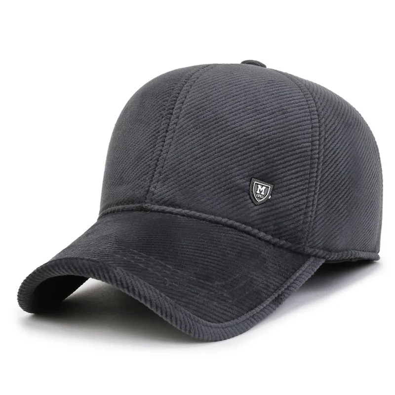 Brand Winter Men Baseball Cap Thicken Warm Snapback Hat Outdoor Sports Ear Protection Cotton Cap Male Gorras Hombre