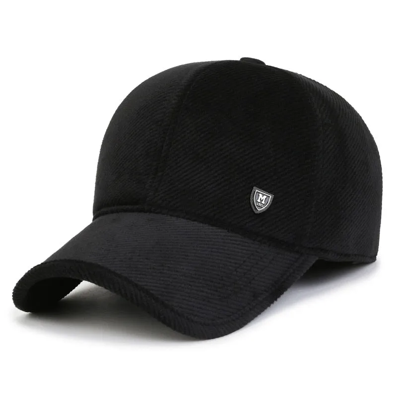 Brand Winter Men Baseball Cap Thicken Warm Snapback Hat Outdoor Sports Ear Protection Cotton Cap Male Gorras Hombre