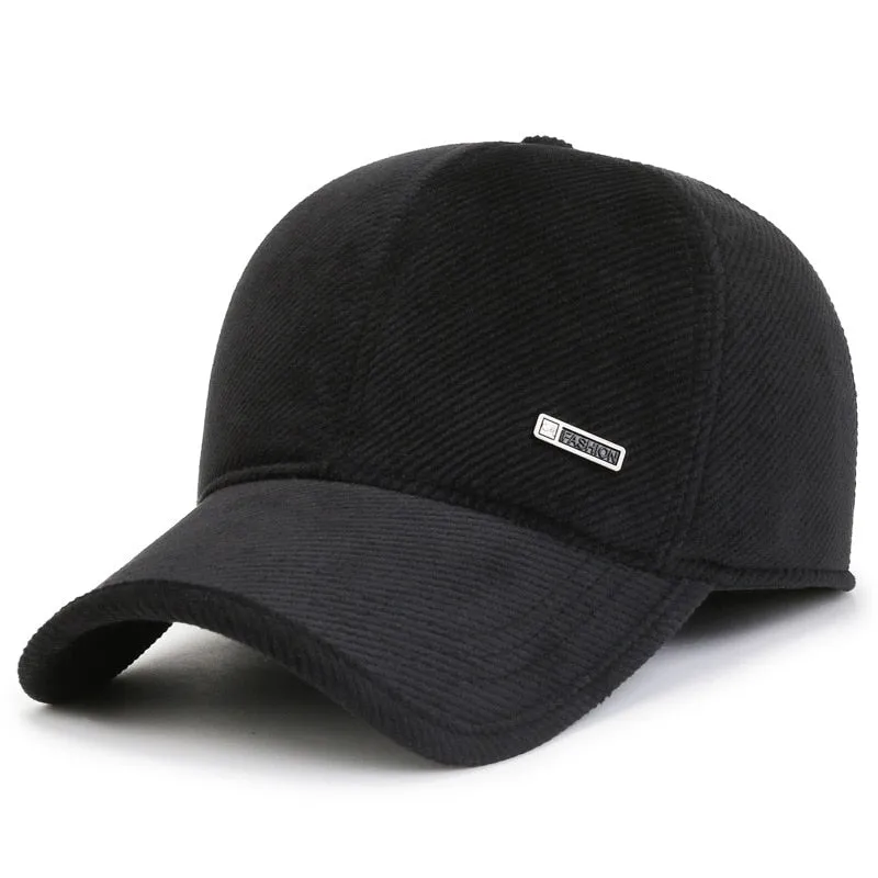Brand Winter Men Baseball Cap Thicken Warm Snapback Hat Outdoor Sports Ear Protection Cotton Cap Male Gorras Hombre