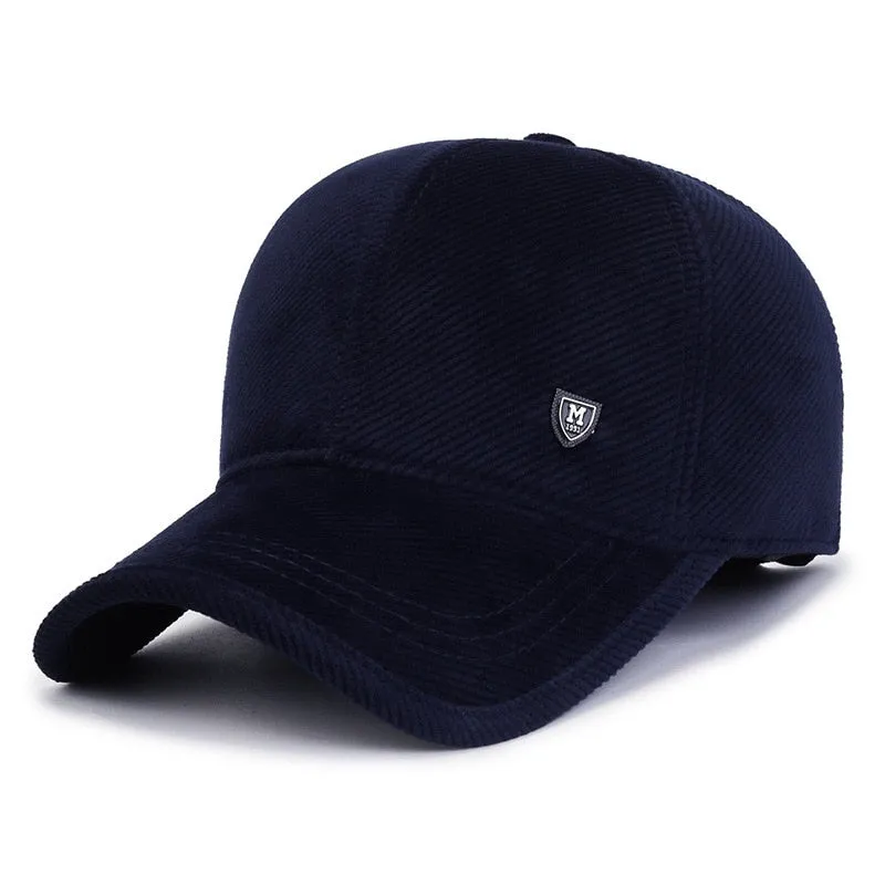 Brand Winter Men Baseball Cap Thicken Warm Snapback Hat Outdoor Sports Ear Protection Cotton Cap Male Gorras Hombre