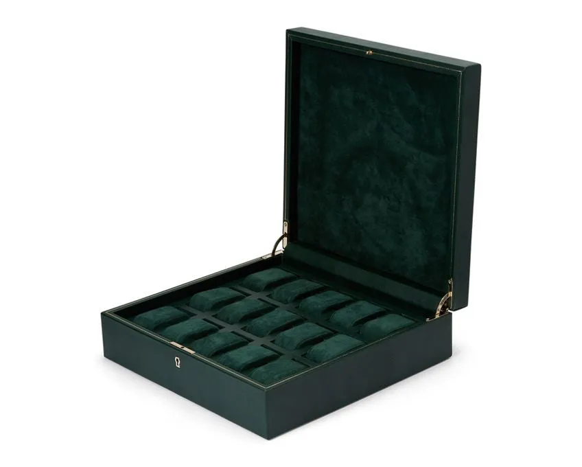 British Racing 15 Piece Watch Box (Green)