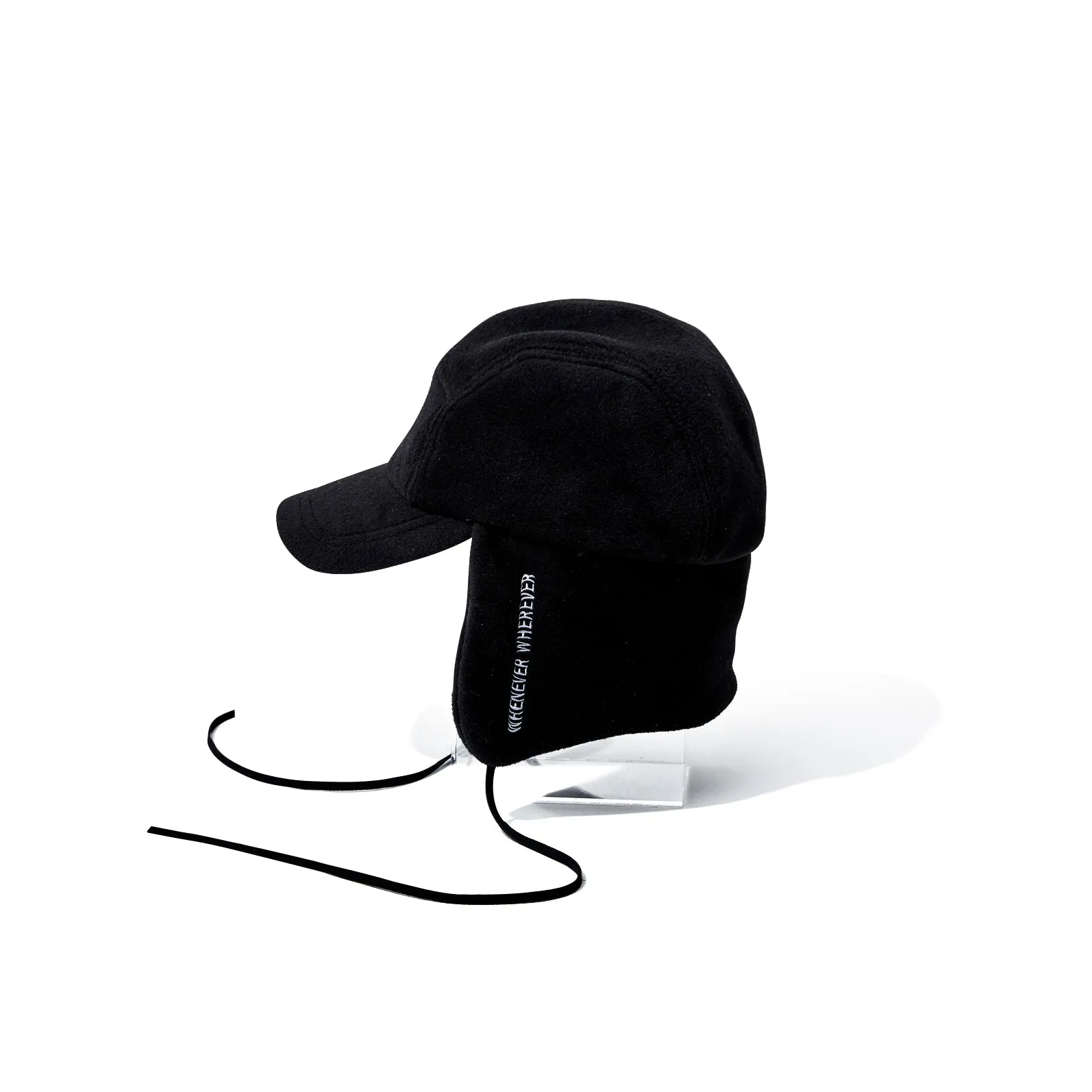 BSW FLEECE EARFLAP CAP BLACK