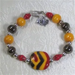Buttercup and Red  Kazuri Bracelet