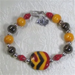 Buttercup and Red  Kazuri Bracelet