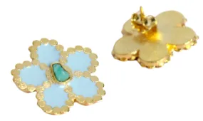 Camelia Rose Collection Colombian Raw Emerald & 24k Gold Plated Earrings
