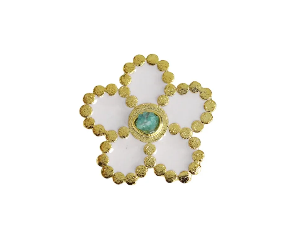 Camelia Rose Collection Colombian Raw Emerald & 24k Gold Plated Earrings