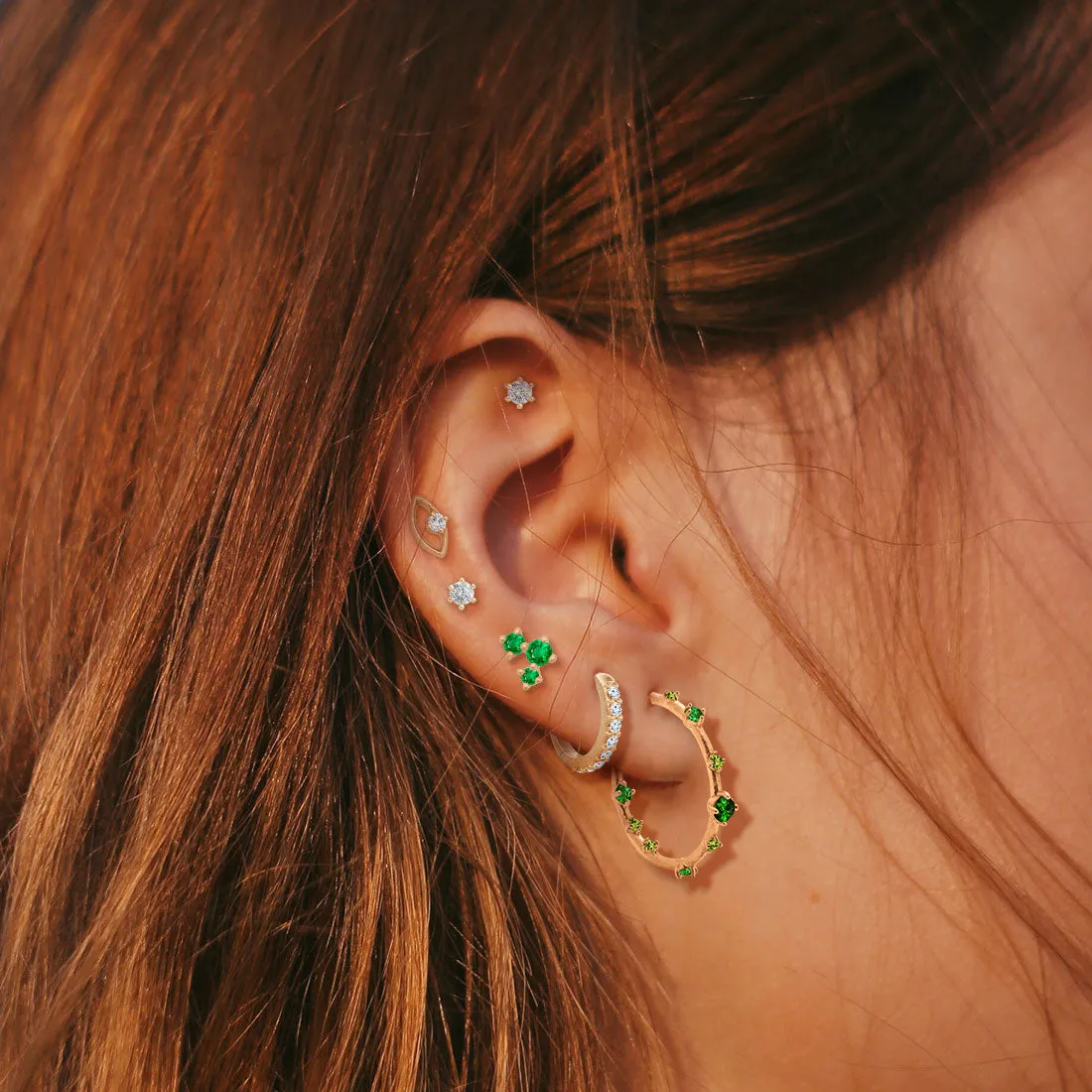 Celeste Earrings, Emerald