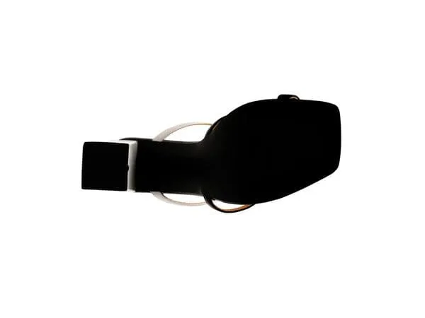Color Block Heeled Sandal - Green/Black or White/Black