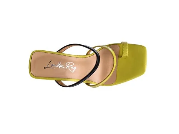 Color Block Heeled Sandal - Green/Black or White/Black