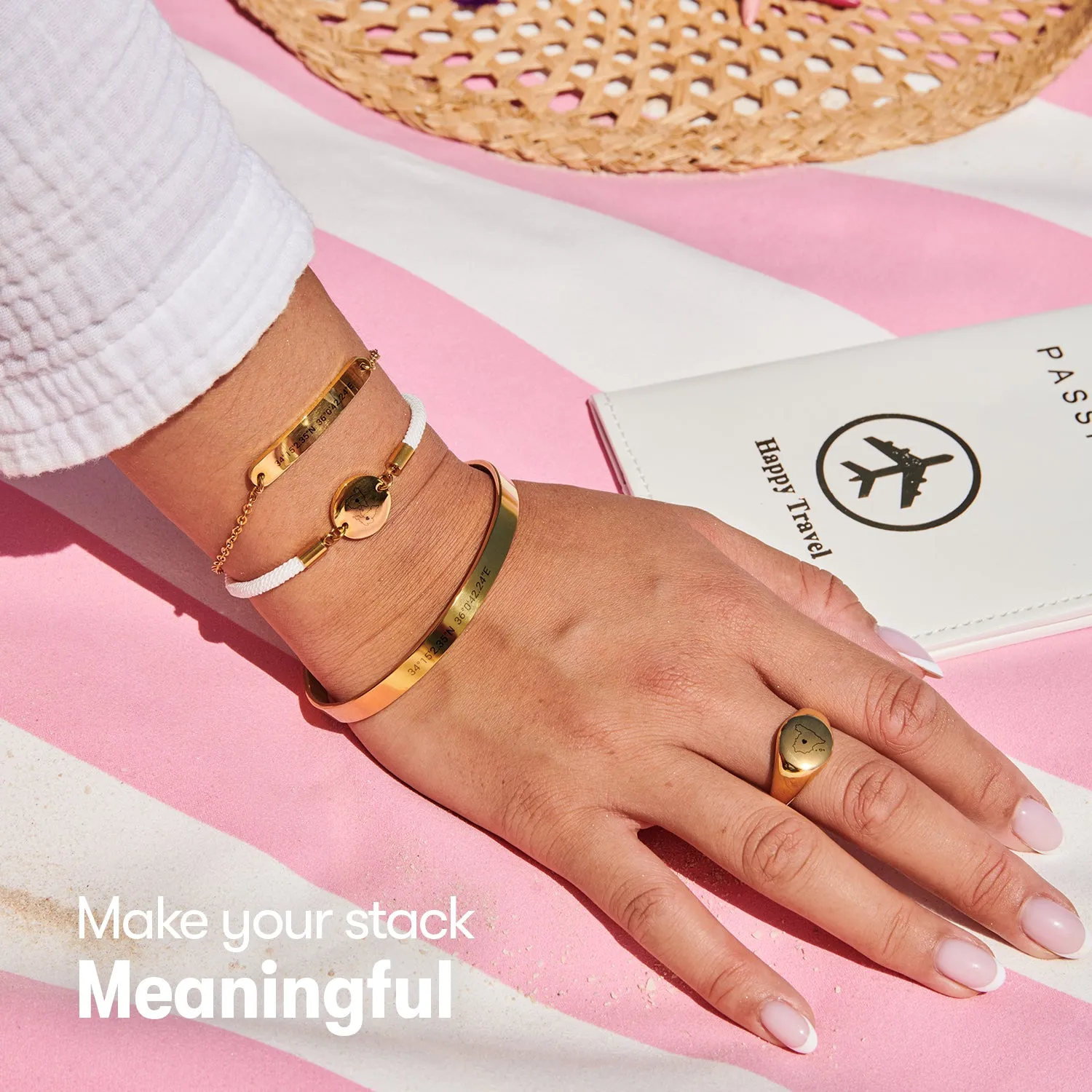 Coordinate Engraved Anklet/Bracelet