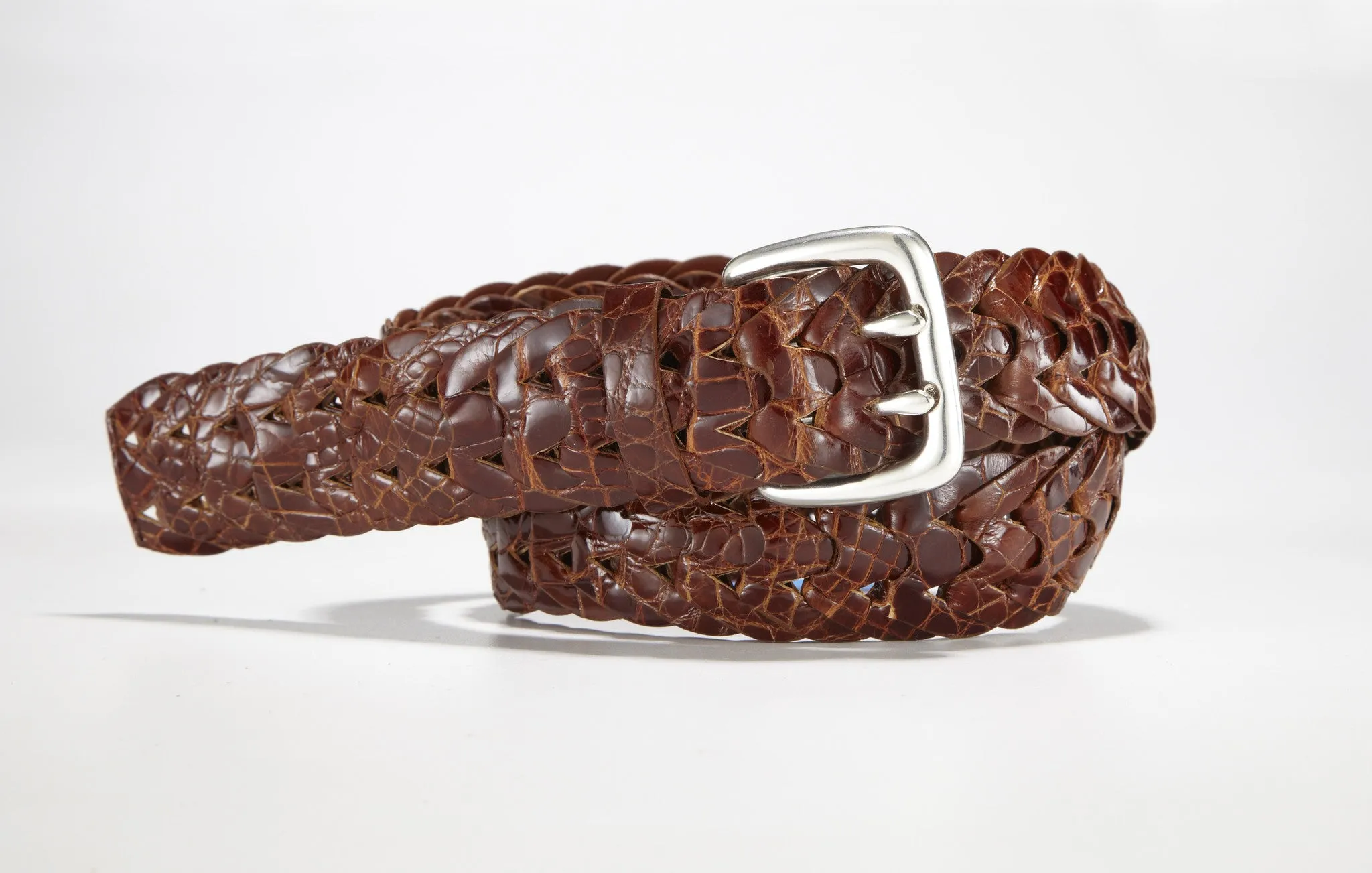 Crocodile Link Belt 1 3/8“ - 35mm (Black)