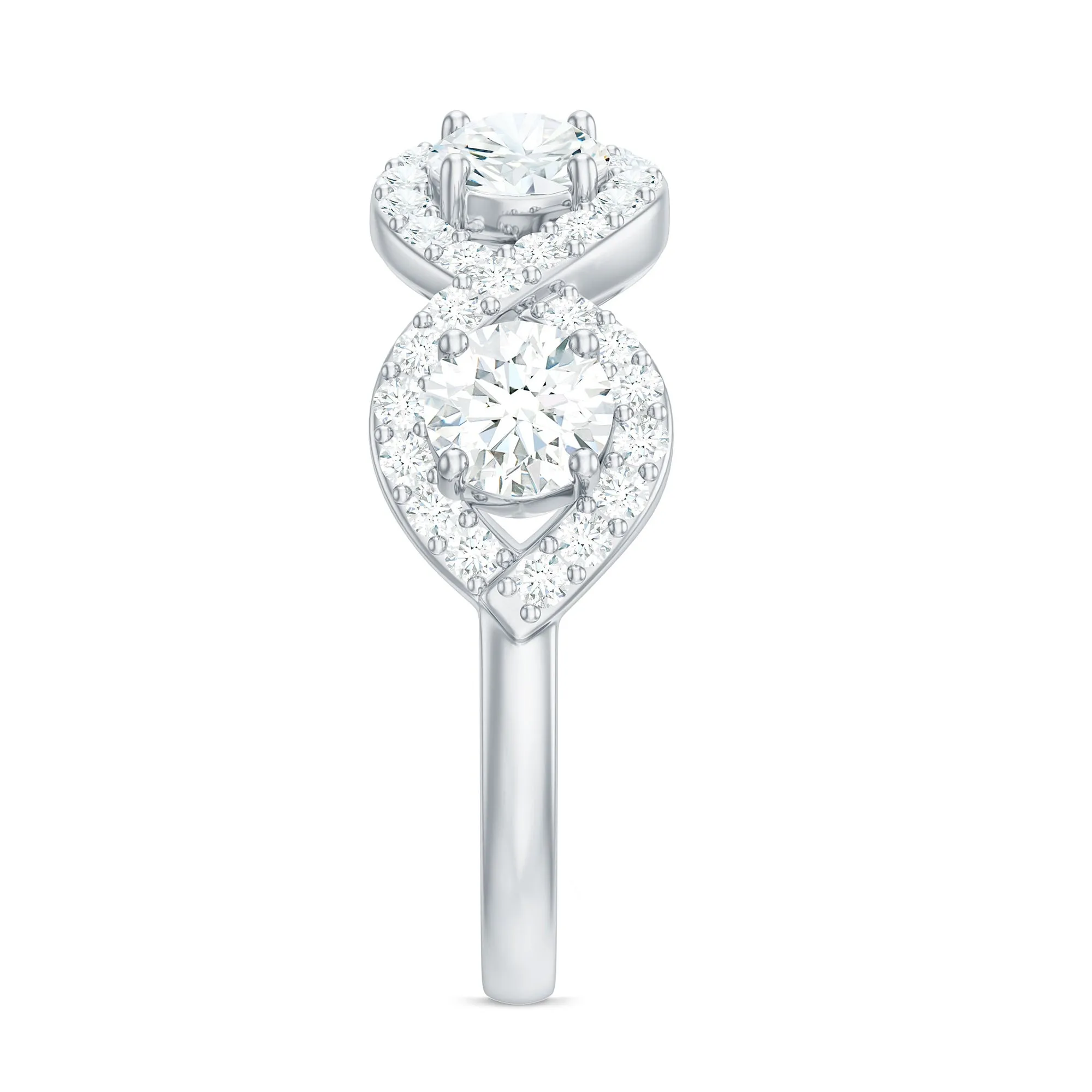 Cubic Zirconia Braided Half Eternity Band Ring