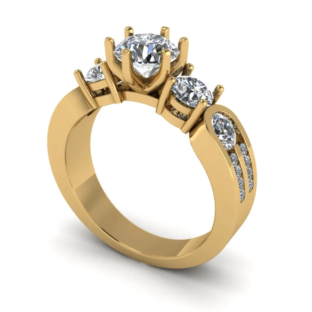 Cubic Zirconia Engagement Ring- Customer Designed Style 2287