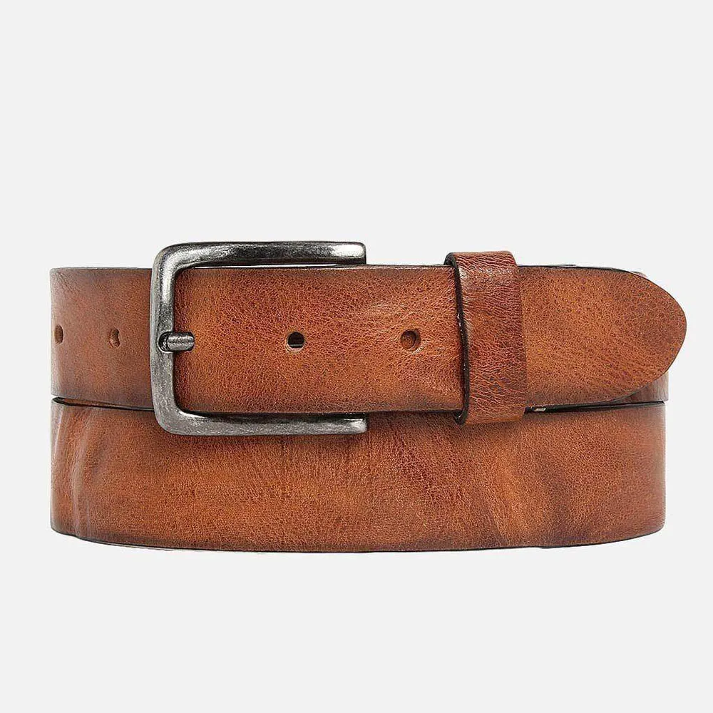 Dani Unisex Leather Belt W/Silver Buckle