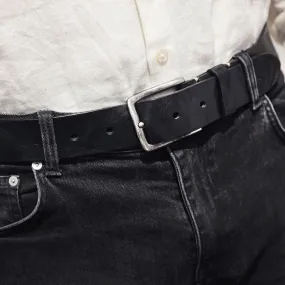 Dani Unisex Leather Belt W/Silver Buckle