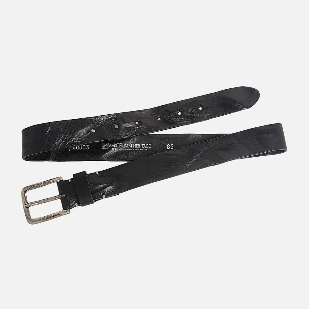 Dani Unisex Leather Belt W/Silver Buckle