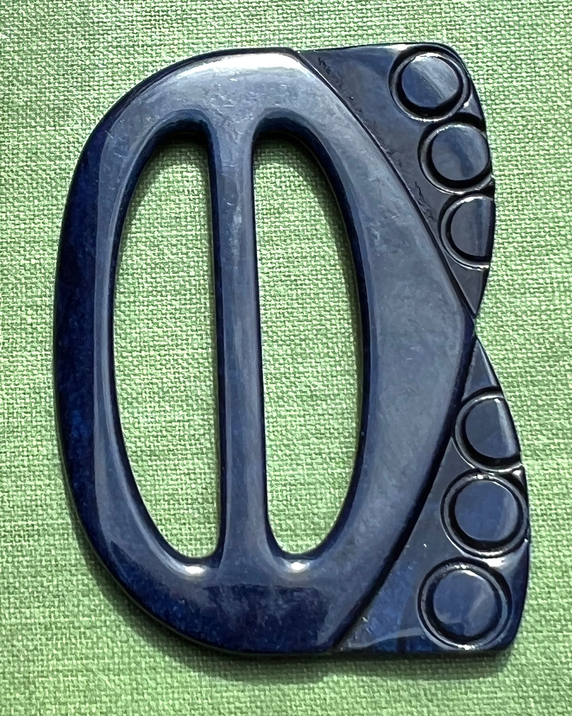 Deep Inky Blue 1940s French 6cm Belt Buckle