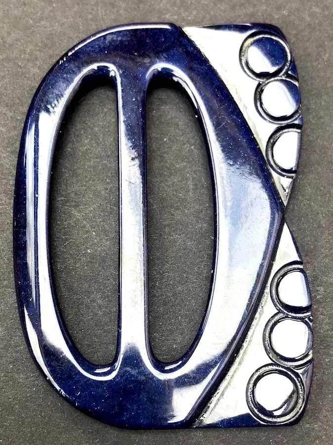 Deep Inky Blue 1940s French 6cm Belt Buckle