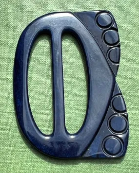 Deep Inky Blue 1940s French 6cm Belt Buckle