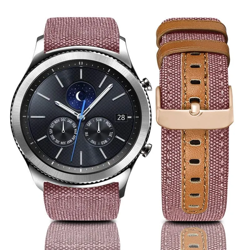 Denim & Leather Watch Straps Compatible with the Huawei Watch GT3 Pro