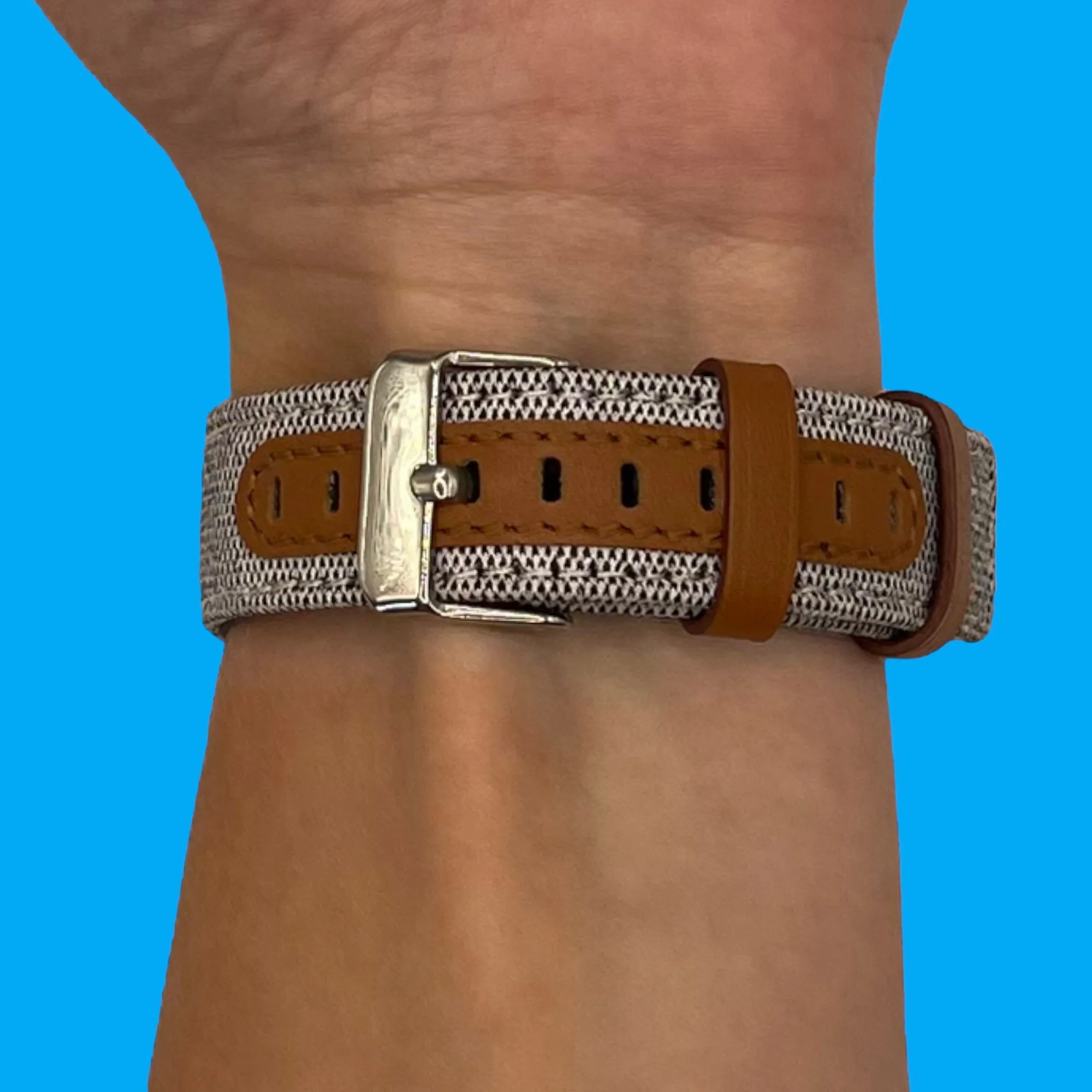 Denim & Leather Watch Straps Compatible with the Huawei Watch GT3 Pro