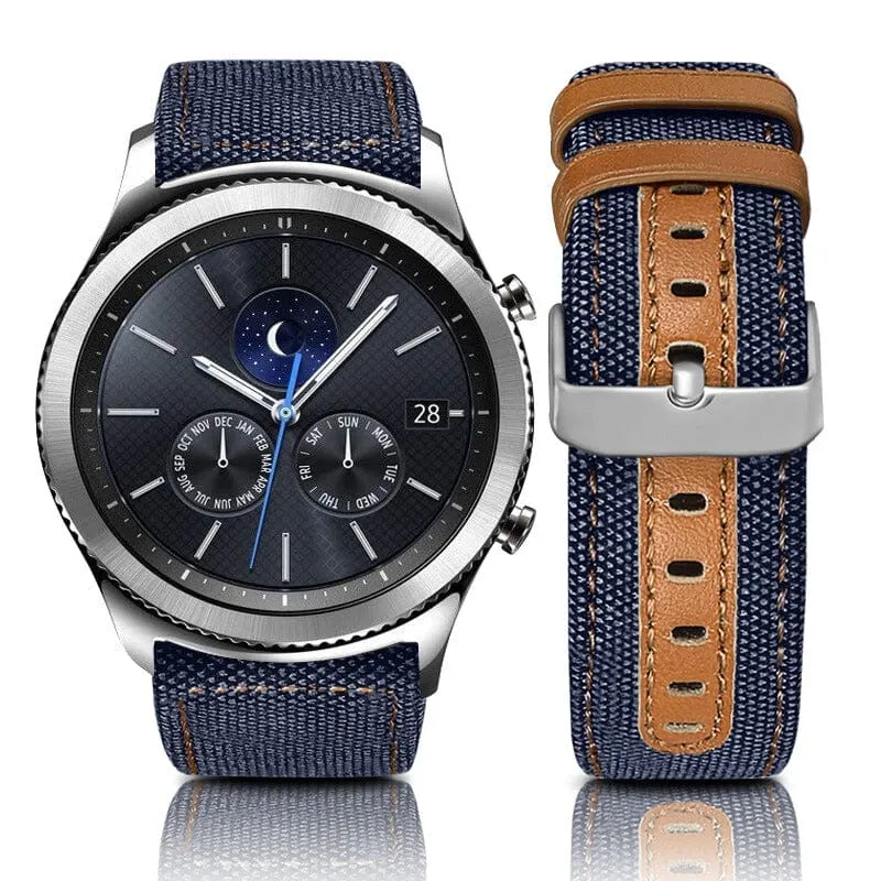Denim & Leather Watch Straps Compatible with the Huawei Watch GT3 Pro