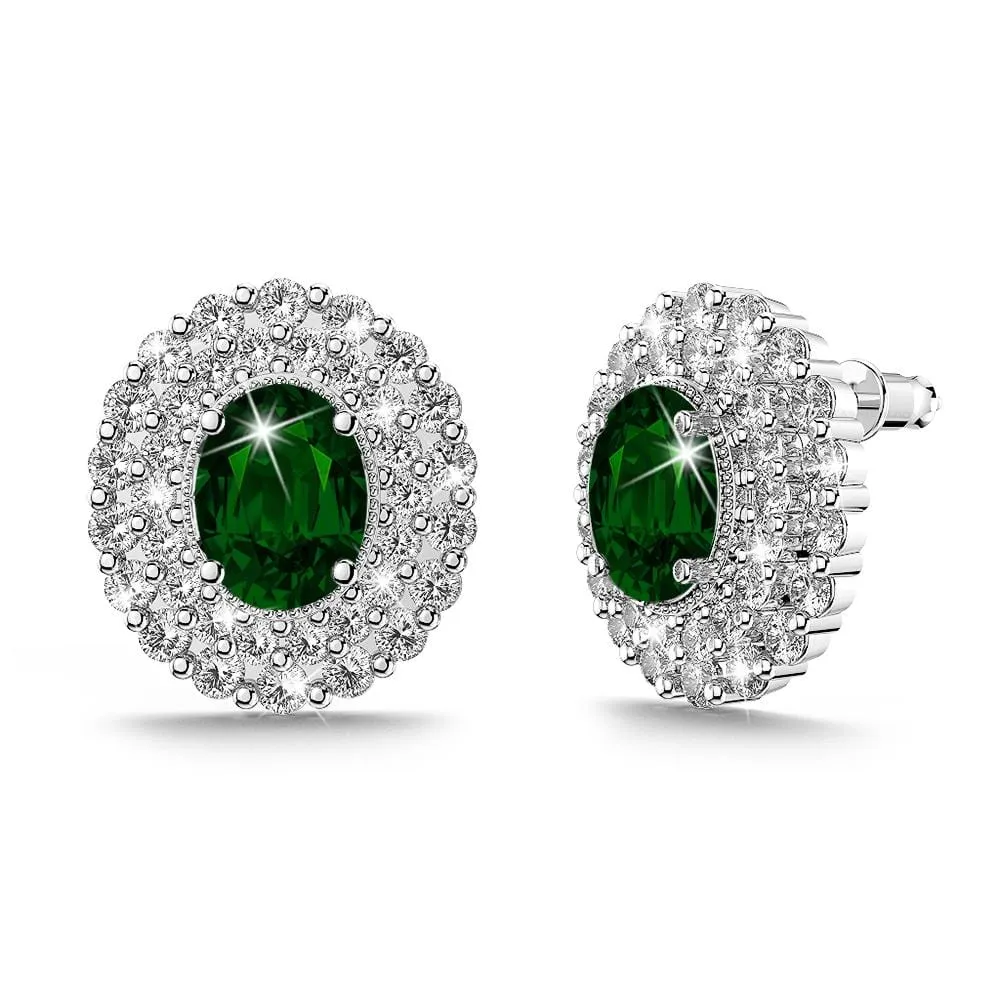 Diana Bloom Earrings in Emerald