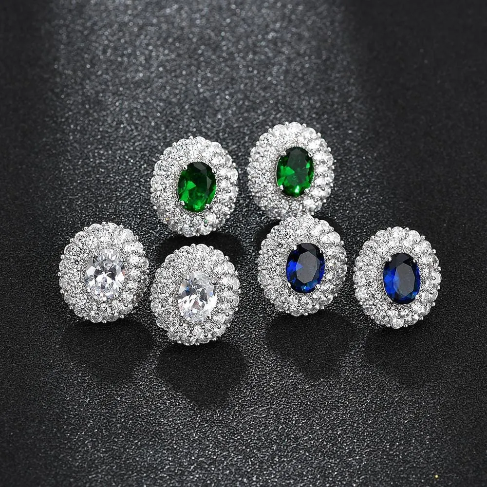 Diana Bloom Earrings in Emerald