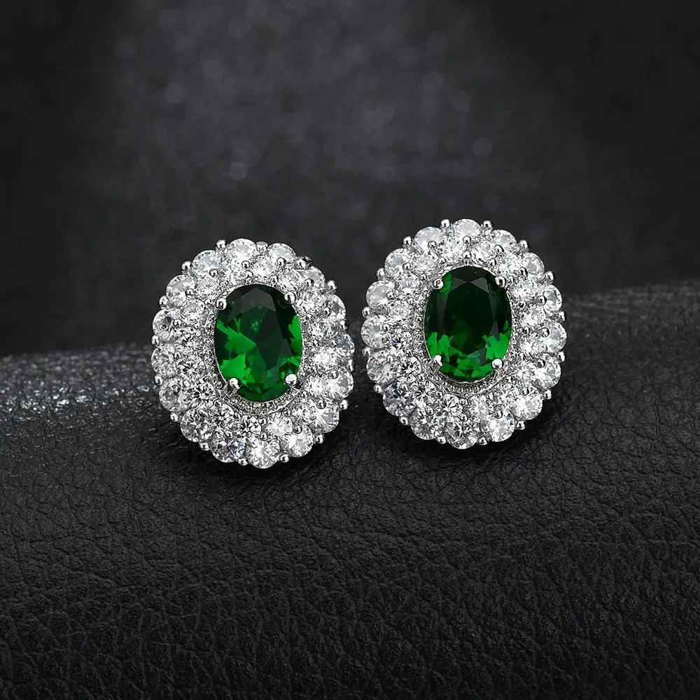 Diana Bloom Earrings in Emerald