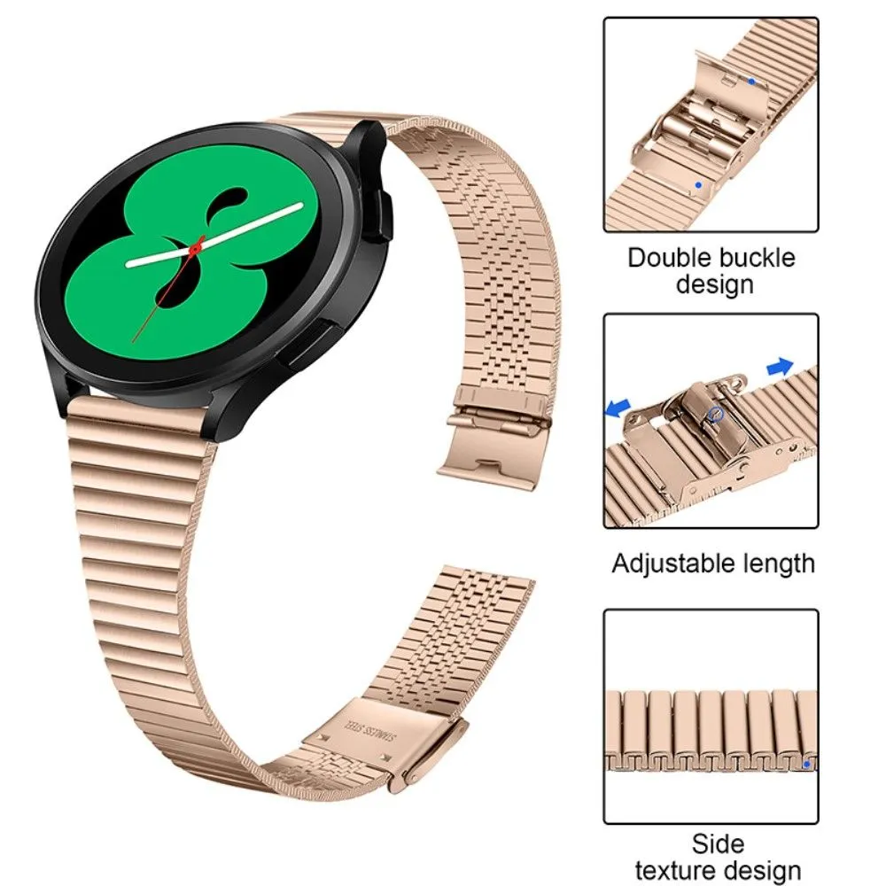 Double buckle stainless steel watch strap for Samsung Galaxy Watch - Pink Gold