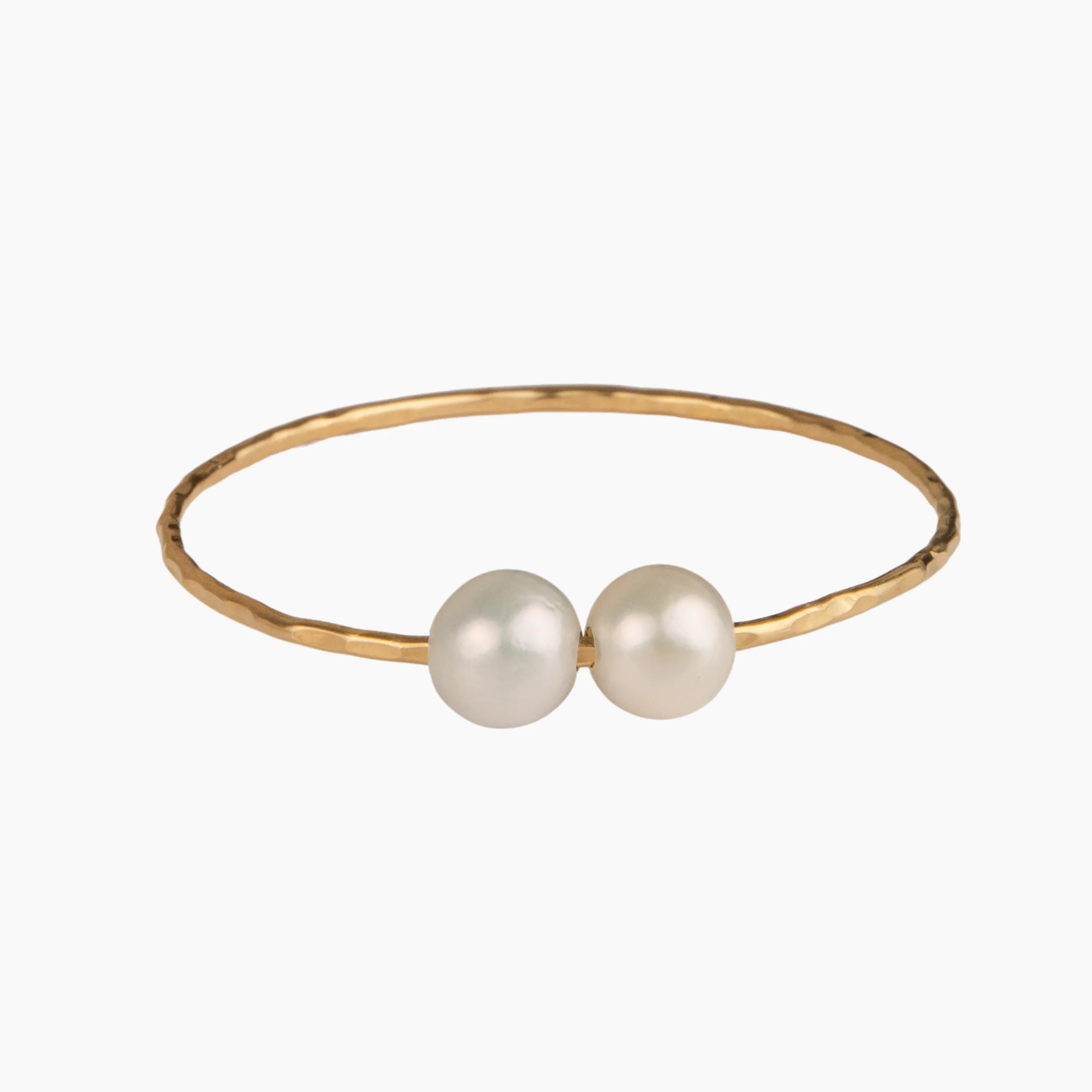 Double White Pearl Bangle