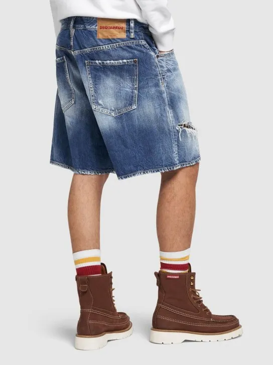 Dsquared2   Boxer fit cotton denim shorts 