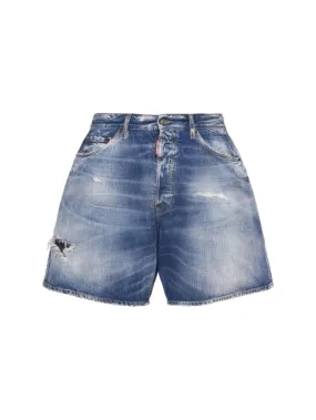 Dsquared2   Boxer fit cotton denim shorts 