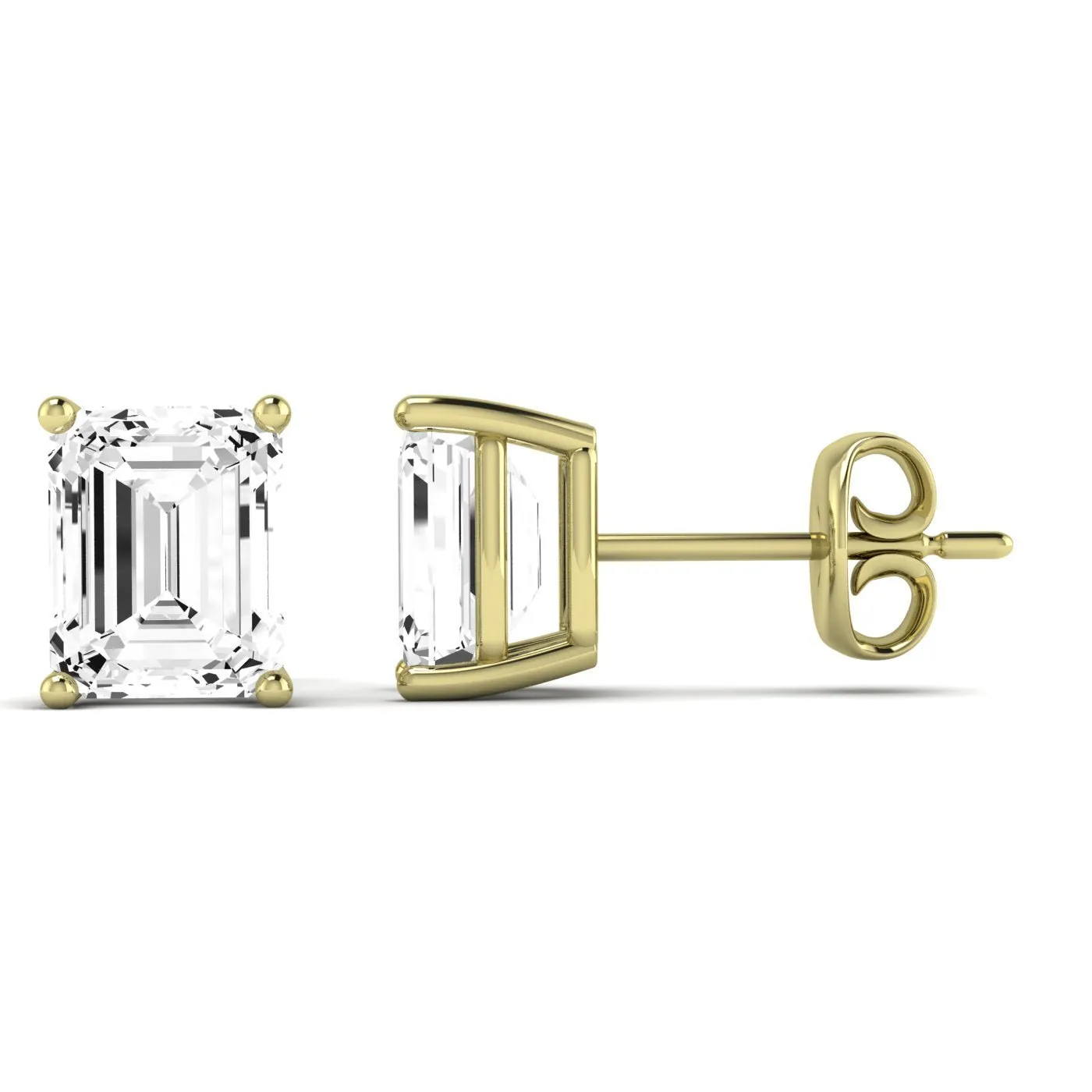Elowen Emerald Cut Diamond Stud Earrings