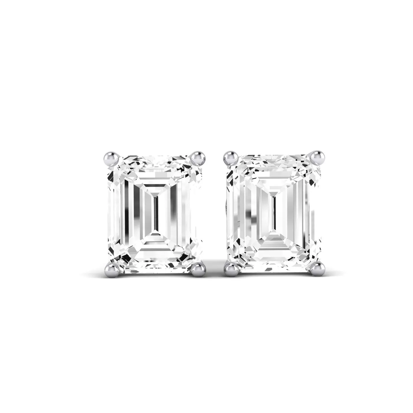 Elowen Emerald Cut Diamond Stud Earrings