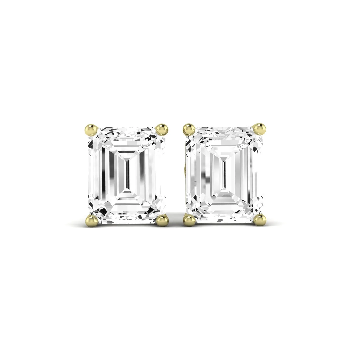 Elowen Emerald Cut Diamond Stud Earrings