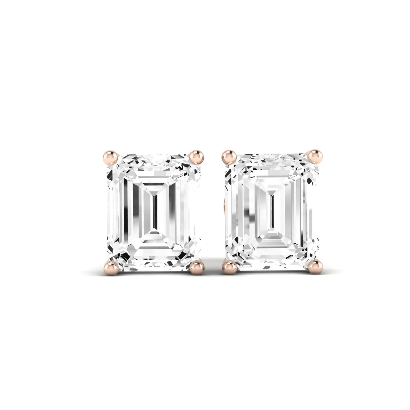 Elowen Emerald Cut Diamond Stud Earrings