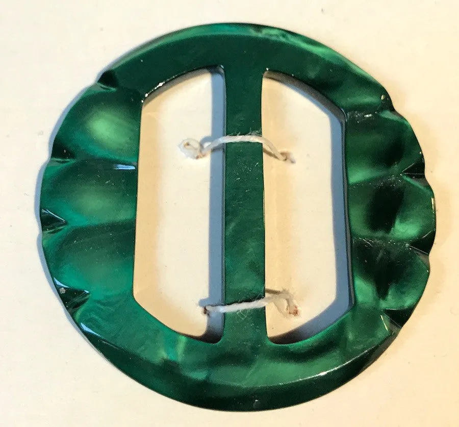 Emerald Green 1940s Round 4cm Buckle