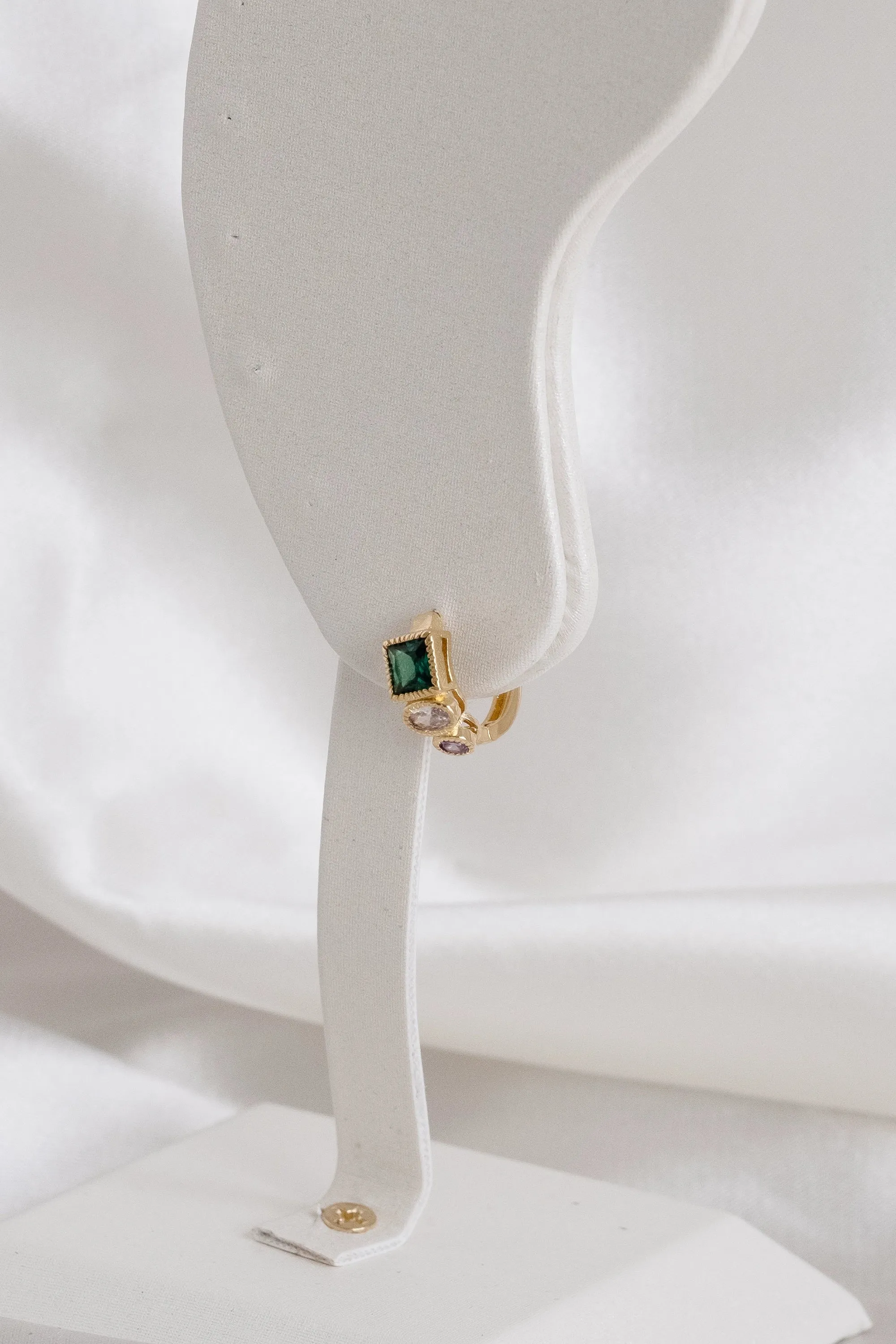Emerald Multicolor Mini Hoops