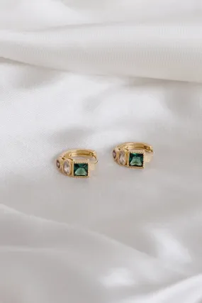 Emerald Multicolor Mini Hoops