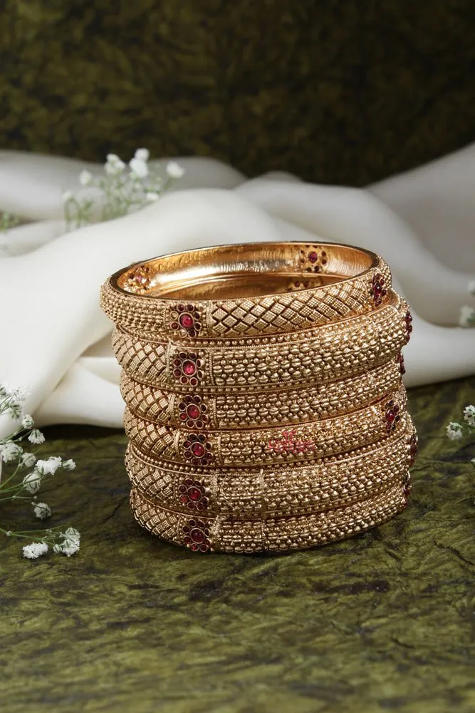 Ethnic Stackable Bangle ( Set of 6)