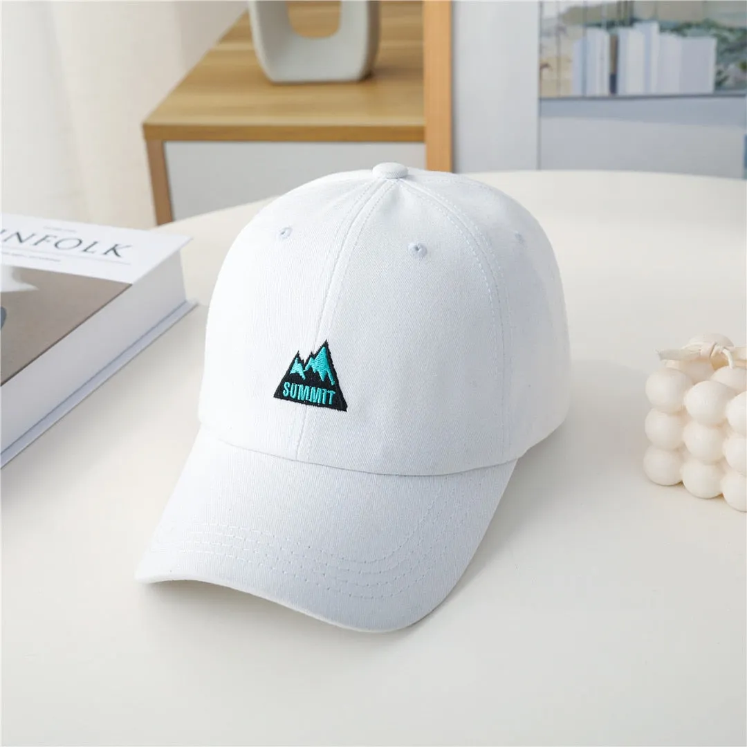 Fashion Women Baseball Cap Kpop Mountain Embroidery Bright Cap For Women High Quality Female Streetwear Sports Hat