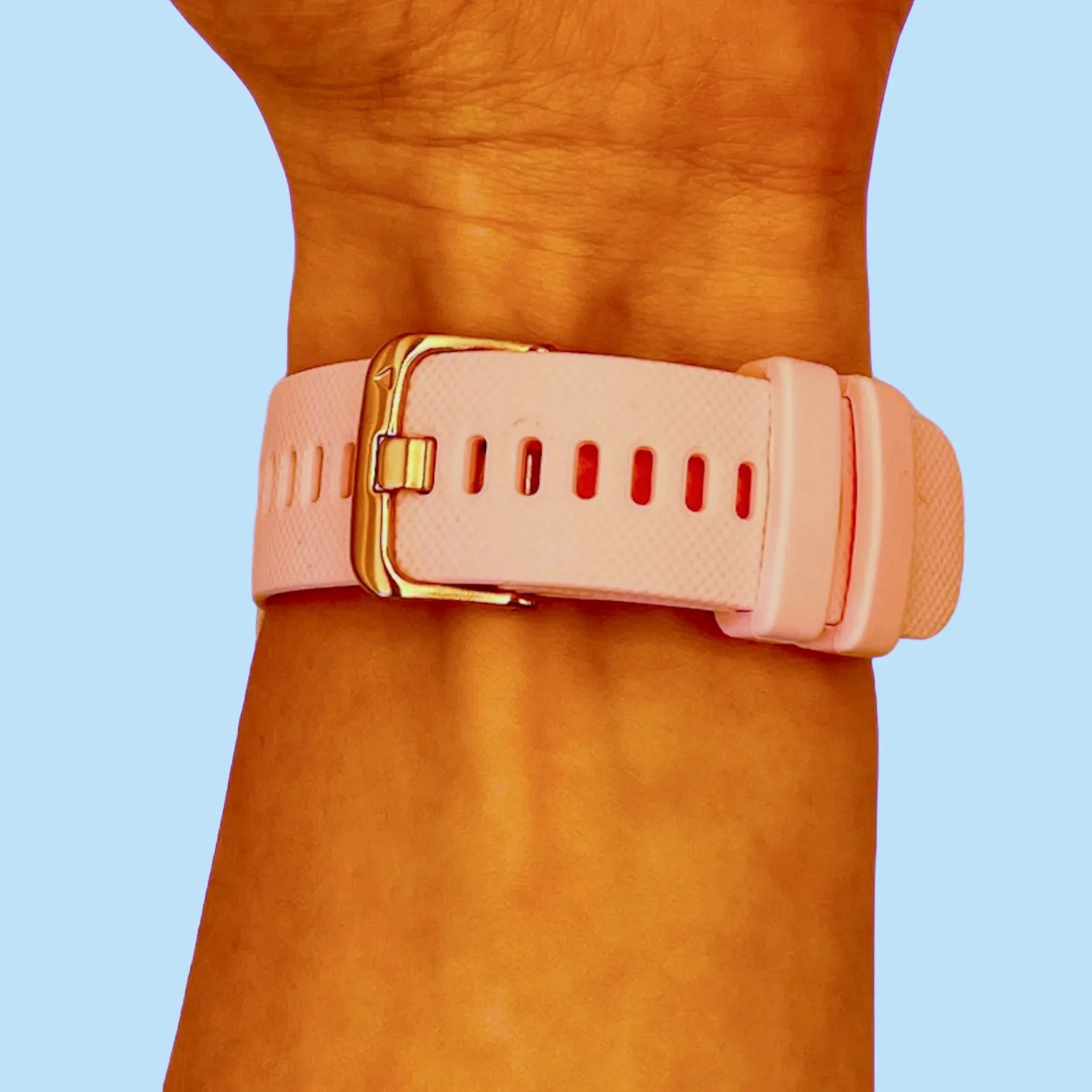 Fossil 18mm Range compatible Silicone Watch Straps with Rose Gold Buckles
