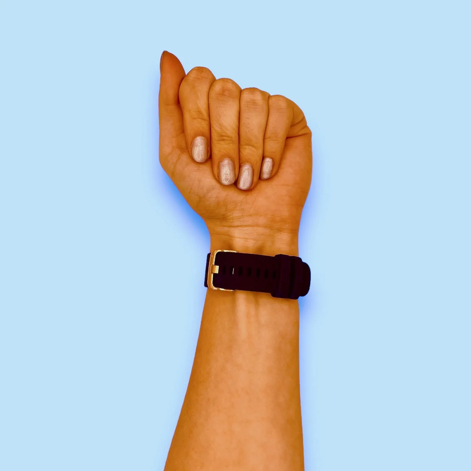 Fossil 18mm Range compatible Silicone Watch Straps with Rose Gold Buckles
