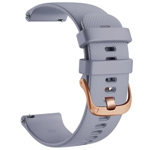 Fossil 18mm Range compatible Silicone Watch Straps with Rose Gold Buckles