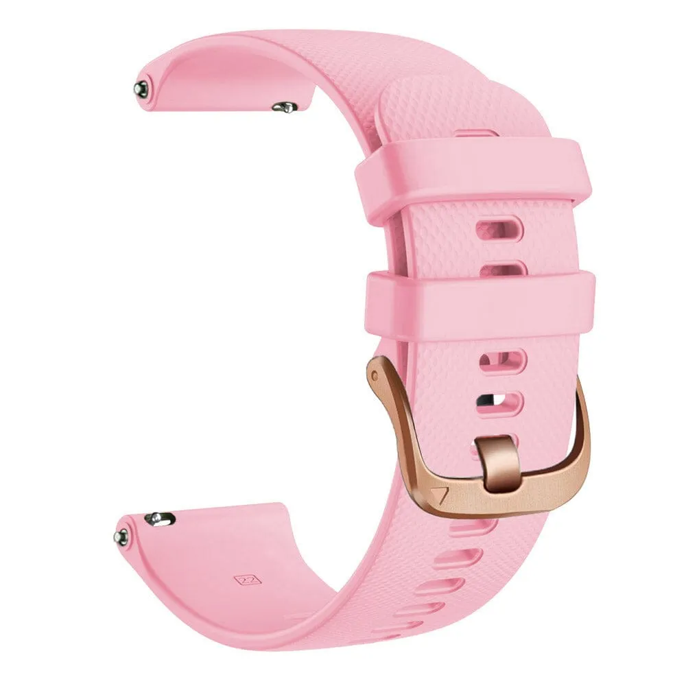 Fossil 18mm Range compatible Silicone Watch Straps with Rose Gold Buckles