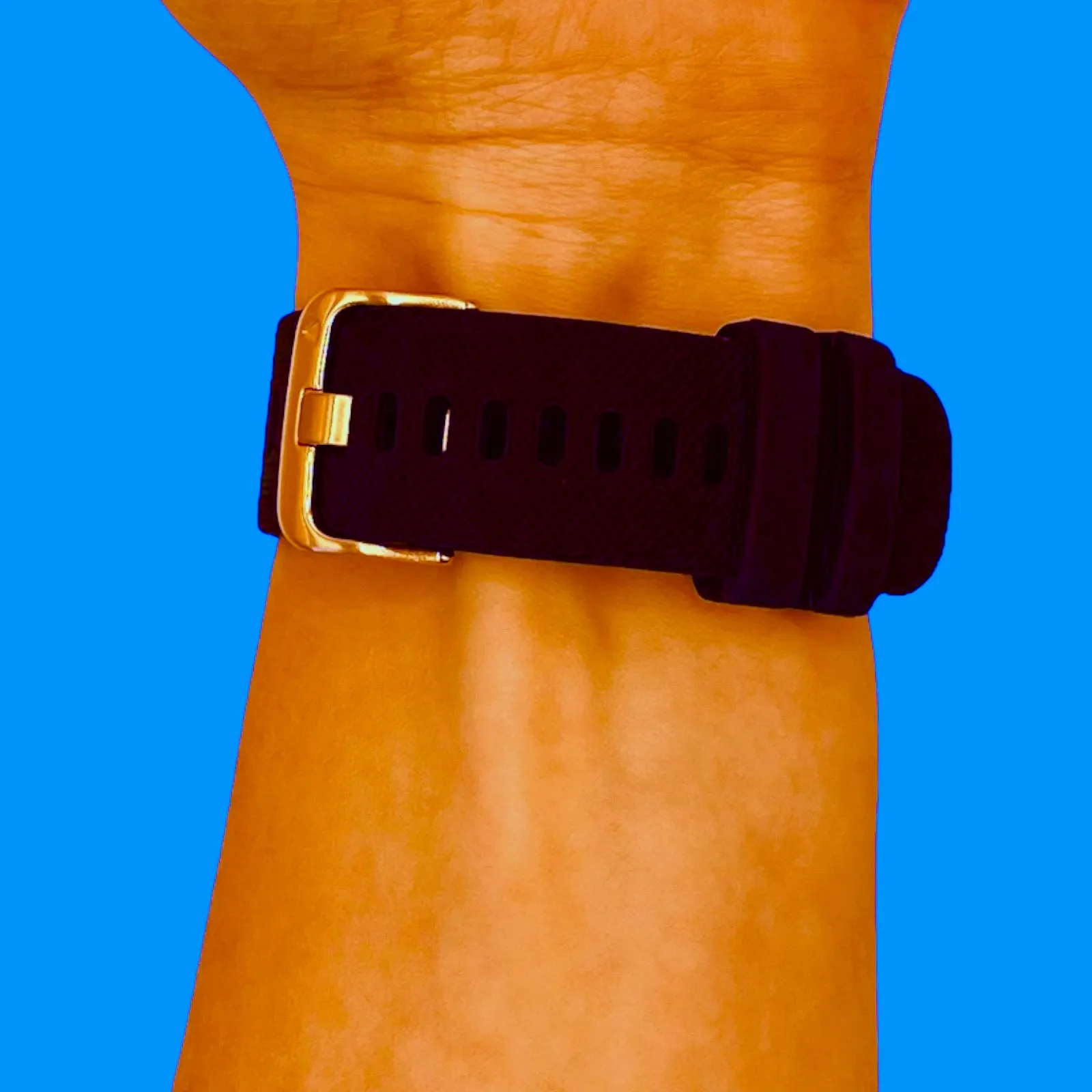 Fossil 18mm Range compatible Silicone Watch Straps with Rose Gold Buckles