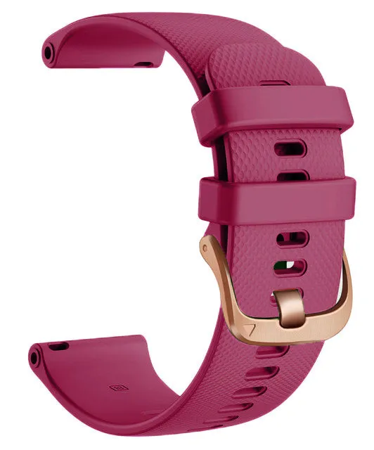 Fossil 18mm Range compatible Silicone Watch Straps with Rose Gold Buckles